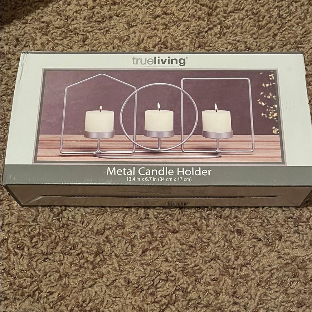 Silver Metal Candle Holder